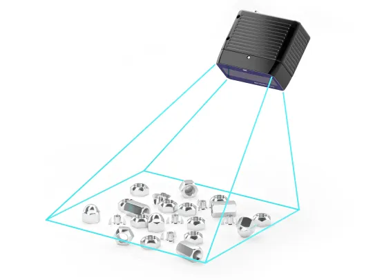 Graphic of the Ensenso B Series 3D camera large FoV at short distance