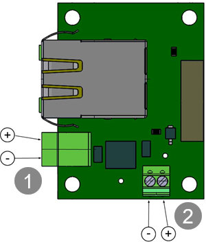Fig. 614: Power supply via one of the two Phoenix connectors