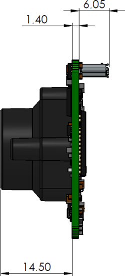 Fig. 413: USB 3 uEye LE with lens holder - side view