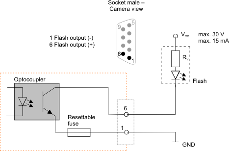 Fig. 549: Wiring of the digital output as an open collector output (rev. 1.2)